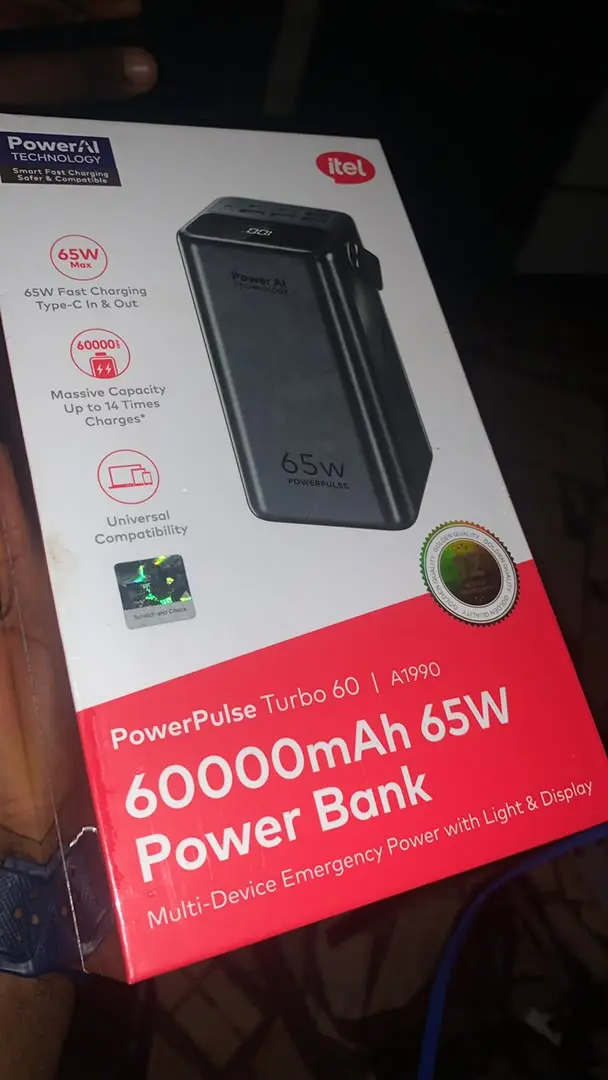 Itel powerpulse turbo 60 60,000MAH 65W powerbank